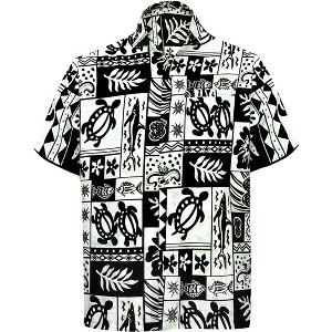 LA LEELA Men's Hawaiian Shirts Short Sleeve Button Down Shirt Mens Casual Shirts Holiday Tropical Beach Summer Party Shirts Funny - 1 of 4