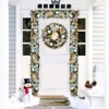 24" Christmas Wreath for Front Door, Xmas Christmas Wreath with Silver White Ball Ornaments, Bows, 20 Lights for Wall Window Outdoor Decor - 2 of 4