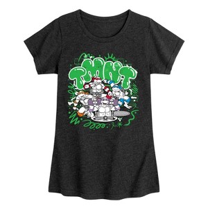 Girls' - Teenage Mutant Ninja Turtles - Paint Logo Fitted Short Sleeve Graphic T-Shirt - 1 of 4