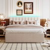 MAYEERTY Full Size Teddy Fleece Upholstered Platform Bed, Twin Trundle, Bedroom, Beige - 2 of 4