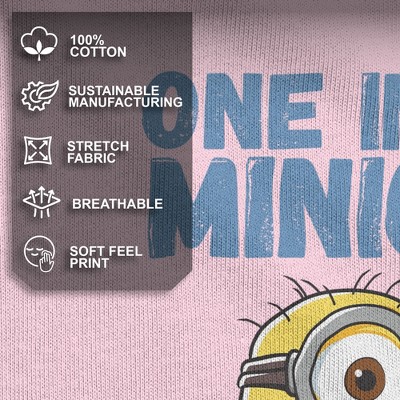 Despicable Me Girl's Despicable Me Cute One in a Minion T-Shirt - Light Pink - Medium — фото 4