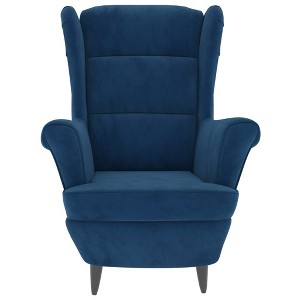 vidaXL Armchair Wingback Sofa Chair Living Room Upholstered Side Chair Velvet - Blue Without Footrest - 1 of 4