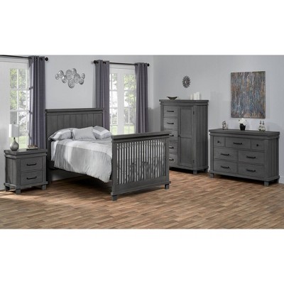 Canyon Gray Solid Wood 2-Drawer Nightstand