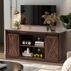 FONTOI TV Stand for Living Room Console Entertainment Center with 2-Layer, Sliding Door, TV Stand for 65 Inch TV, Brown, 15.24"* 57.95"*27.56" - 2 of 4