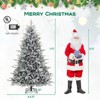 Costway 4.5/6/7 FT Flocked Christmas Tree with 8 Lighting Modes 160/260/350 Multi-Color LED Lights - 3 of 4