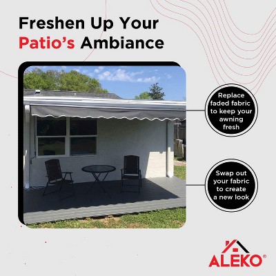Gray Polyester Retractable Awning Fabric Replacement 10' x 8'