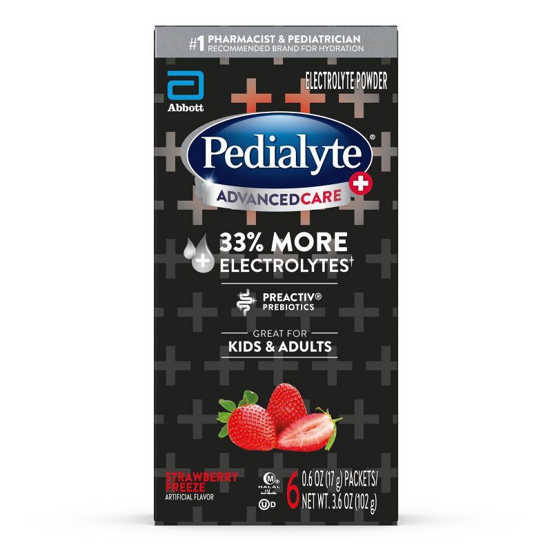 Pedialyte AdvancedCare Plus Electrolyte Powder - Strawberry Freeze - 6ct/3.6oz, 1 of 11