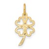 Black Bow Jewelry 14k Yellow Gold Four Leaf Clover Charm or Pendant, 10mm (3/8 inch) - 3 of 4