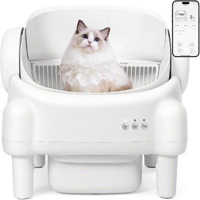 Cumrige Self Cleaning Litter Box, 95L Automatic Cat Litter Box Self Cleaning for Multiple Cats, with Safety Protection, App Control.