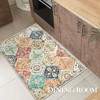 Vintage Area Rugs Washable Floral print Floor Cover, Non-Slip Oriental Accent Carpet, Foldable Low Pile Indoor Mat for Kitchen, Bedroom, Living Room - 4 of 4