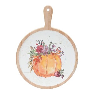 Pumpkin Cutting Board (Set Of 2) 12.25" Pine Watercolor Design Autumn Decor By Melrose - 1 of 3