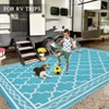 Waterproof Patio Rug Mat Outdoor Carpet Reversible RV Camping Portable Picnic Plastic Straw Rug Outside Area Rug for Balcony Deck Backyard Patio - 4 of 4