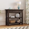 Retro Console Table With Drawer, Sofa Table With Two Sturdy Shelves, 36 Inch Long Console Table Wood, Console Table Contemporary-Cuddlewood - 3 of 4