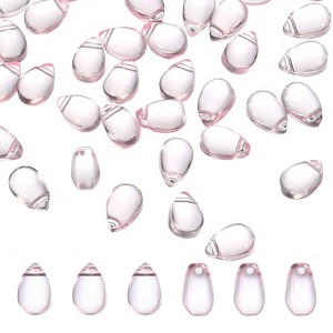 Unique Bargains Czech Glass Teardrop Clear Versatile Craft Loose Beads Puffed Raindrop Beads 50 Pcs - 1 of 4