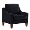 Modern Loveseat sofa for Living Room, Upholstered Velvet Small Couch with Wooden Legs for Livingroom Bedroom - 3 of 4