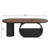 Modern Oval Coffee Table with Storage Drawer,Faux Marble Table with Metal Base for Living Room,Coffee Table with Adjustable Feet-Coolbibila - 4 of 4