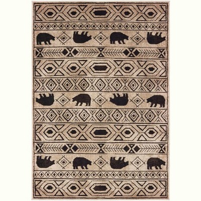 Oriental Weavers Woodlands 9651A Ivory/ Black Indoor Area Rug - 6'7" x 9'2"