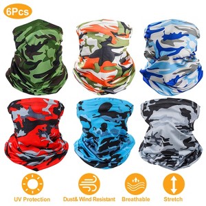 iMountek"6Pcs Summer Neck Gaiter UV Protection Face Mask Scarf for Outdoor Sports, Cycling, Hiking & More"RedGreyGreenSapphireLight BlueOrange - 1 of 4