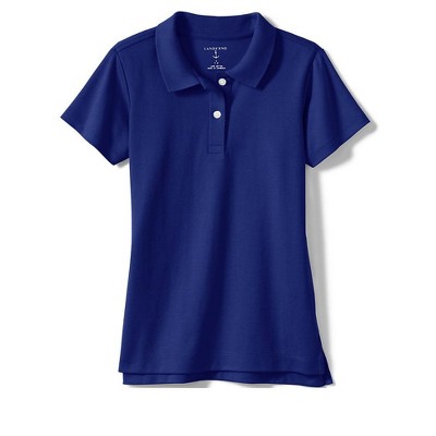 Lands' End School Uniform Girls Short Sleeve Feminine Fit Interlock Polo Shirt