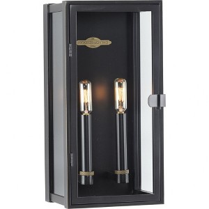 Progress Lighting Stature 2-Light Outdoor Wall Lantern, Oil Rubbed Bronze, Clear Glass Shade - 1 of 2