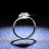 Promise Rings for Couples Heart-shaped 1 Carat Cubic Zirconia Adjustable Ring Eternity Band, The Ultimate Proposal and Anniversary Ring - 4 of 4