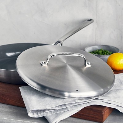 Silver Aluminum Ceramic Nonstick Fry Pan with Lid