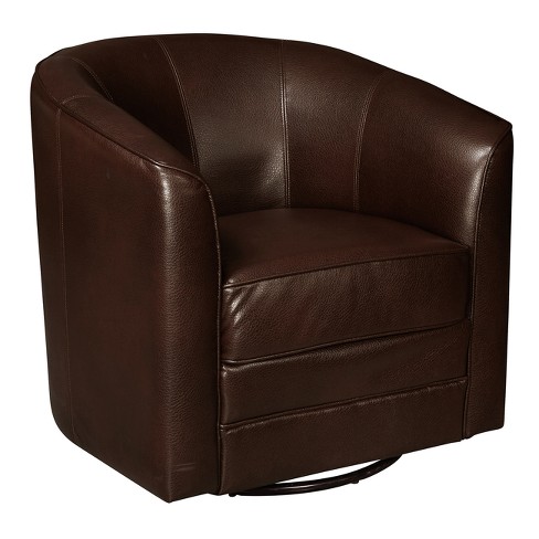 Traditional Brown Swivel Accent Club Chair Brown Pulaski