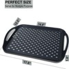 Attop 2-Pack Large Non-Slip Trays with Handles Silicone Grip Food Trays for Breakfast Dinner Snacks Fruit Appetizers and Drinks, Black - 3 of 4