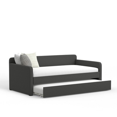 Twin Gray Upholstered Wood Frame Daybed with Tufted Upholstery