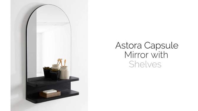 18&#34; x 30&#34; Astora Arch Decorative Wall Mirror with Shelf Black - Kate &#38; Laurel All Things Decor, 2 of 11, play video