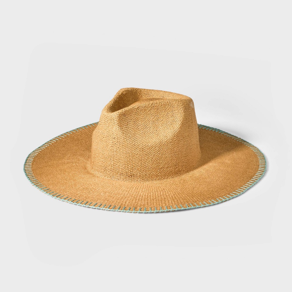 Straw Panama Hat - Universal Thread™ Natural/Green L/XL