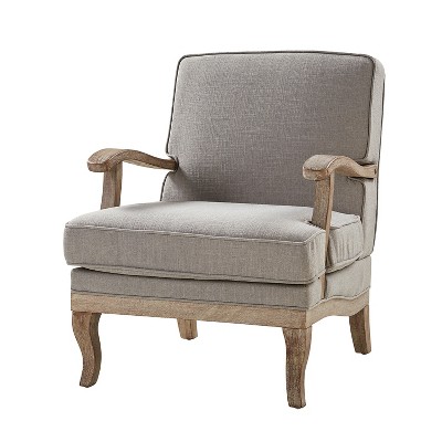 Quentin  Farmhouse Style Wooden Armchair with Comfortable Backrest and Cushion | ARTFUL LIVING DESIGN