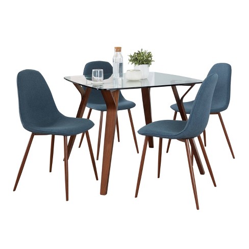 LumiSource 5pc Folia Pebble Dining Set Walnut - image 1 of 4