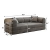 78.8" Brown Modern Convertible Floor Sofa Bed with Backrest Support and 2 Pillows, Upholstered Sleeper Loveseat for Living Room-3irtyhousy - 4 of 4