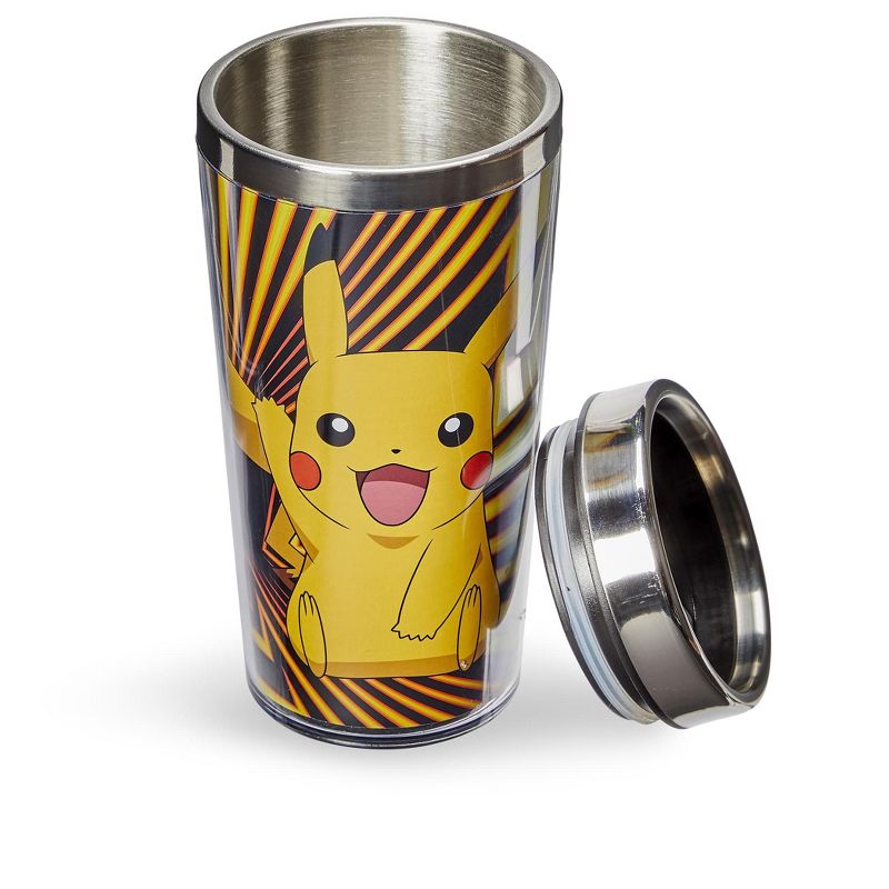 Just Funky Pokemon Pikachu Travel Mug - 16oz BPA-Free Car Tumbler with Spill-Proof Lid, 3 of 7