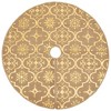 VidaXL Luxury Christmas Tree Skirt with Sock Yellow 3 ft Fabric - 3 of 4
