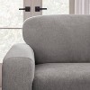 Sure Fit 2pc 43" Wide Cedar Stretch Textured Chair Slipcover Gray: Elastic, Pet Friendly, Indoor Use - 2 of 4