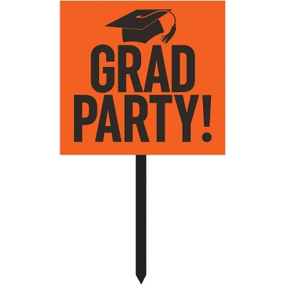 Orange Graduation Yard Sign