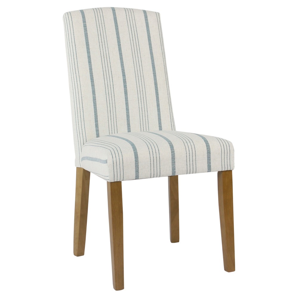 Photos - Chair Set of 2 Classic Parsons Dining  Blue Calypso Stripe - HomePop