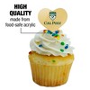 Cal Poly Primary Logo Heart Love Cupcake Picks Toppers Decoration Set of 6 - 3 of 4