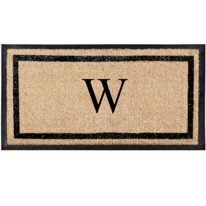 A1HC Natural Coir & Rubber Doormat for Outdoor Indoor Entrance, Long Lasting Easy to Clean Front Door Mat 24x48, Monogrammed - 1 of 4