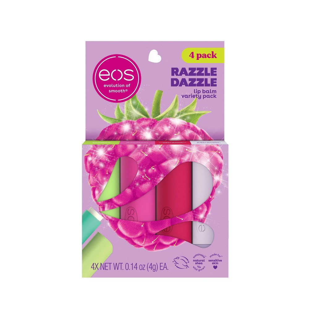 Photos - Lipstick & Lip Gloss E.O.S. eos Lip Balm Gift Set - Razzle Dazzle - 0.14oz/4pk 