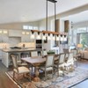 BAOURE 3-Light Farmhouse Wood Chandelier - 19.69" Rustic Rectangular Pendant Light - Black with Seed Glass Shades for Kitchen Islands & Dining - 2 of 4