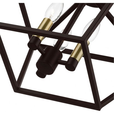 Casual Vibe Bronze & Antique Brass 3-Light Semi-Flush Mount