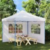 vidaXL White Party Tent Sidewall Set - UV and Water Resistant PE Panels with Decorative Windows – Perfect for Outdoor Use - Easy Installation - 2 of 4