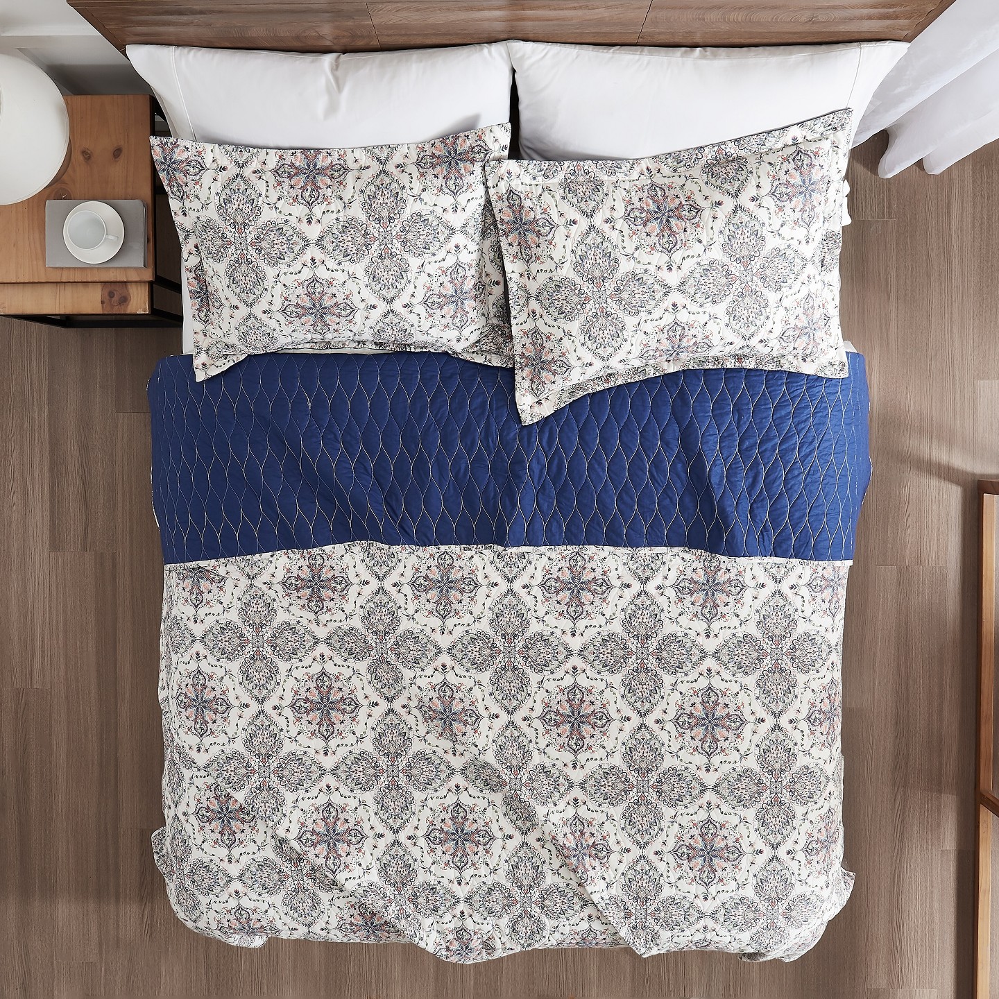 Комплект с покрывалом Modern Threads Soren 2-Piece Reversible Cotton Floral Quilt Set, цвет: С принтом — фото 3