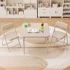 Boys and Girls Folding Table and Chairs Set of 3, Portable Table and Chair with PU Soft Cushion,Suitable for Eating, Reading and Playing - 2 of 4