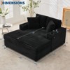 Oversized Chaise Lounge Chair Indoor, Comfy Corduroy Lounge Sofa with Charging Station,Cup Holders & Throw Pillows,Cozy Sleeper Couch for  Apartments - 3 of 4