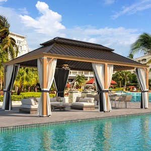 EROMMY 12' X 20' Hardtop Gazebo Aluminum Frame Gazebo with Galvanized Steel Double Roof - 1 of 4
