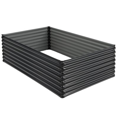 Tangkula Galvanized Metal Raised Garden Bed 71" x 20.5" x 43.5" Large Outdoor Raised Planter Box for Vegetable Flower Fruit Herb Garden